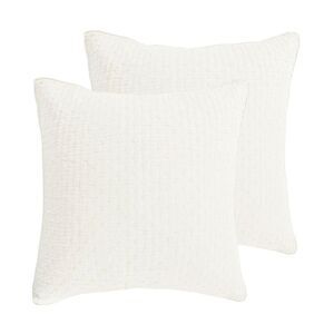 Levtex Home - Cross Stitch Cream Euro Sham Set - Two Euro Shams  Cream